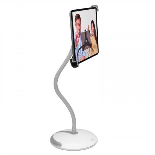 Tablet houder iPad standaard PRO-XL 9-14 inch met 55 cm hals-wit