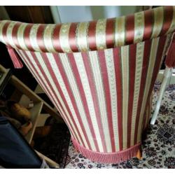 Vintage boudoirstoeltje brei naai stoeltje roze streep Roze