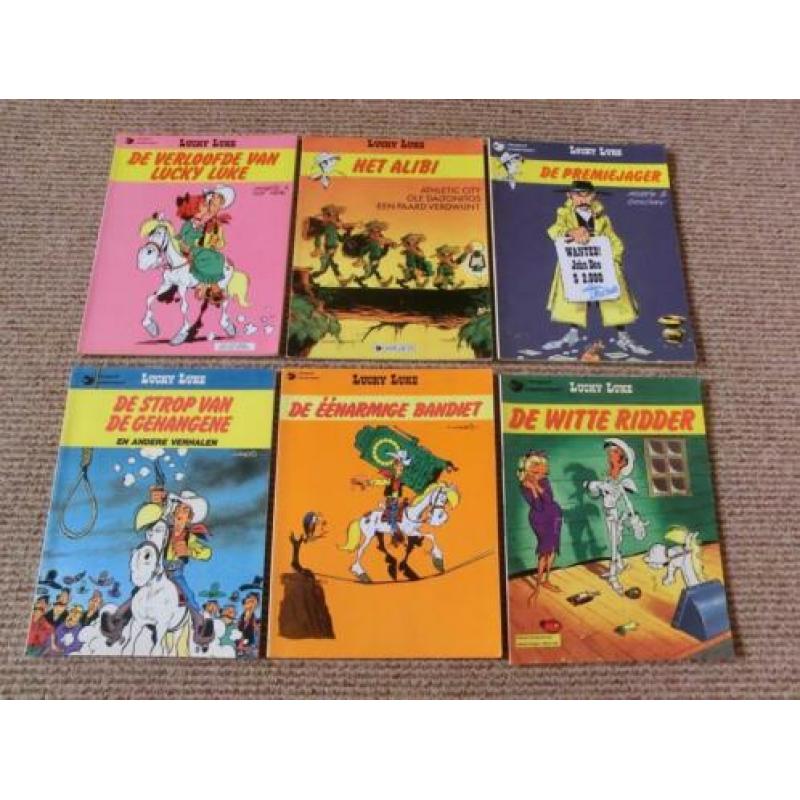 Partij van 63 verschillende Lucky Luke stripboeken