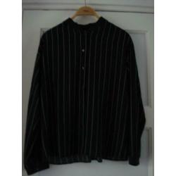 DAPHNEA zwarte krijtstreep blouse NIEUW, maat L/M
