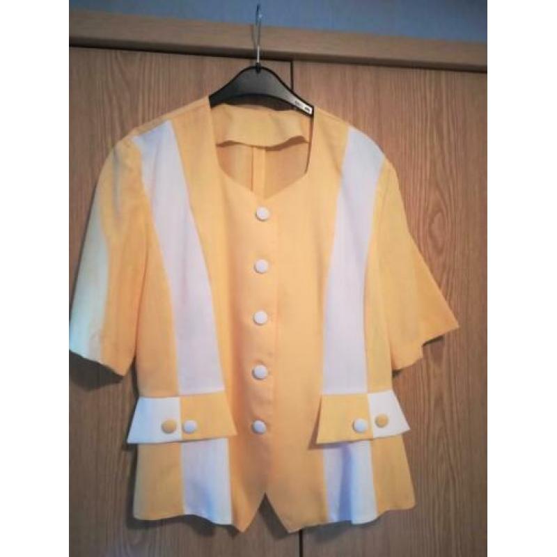 Blazer geel / wit met witte rok - nieuw