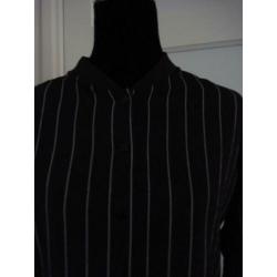 DAPHNEA zwarte krijtstreep blouse NIEUW, maat L/M
