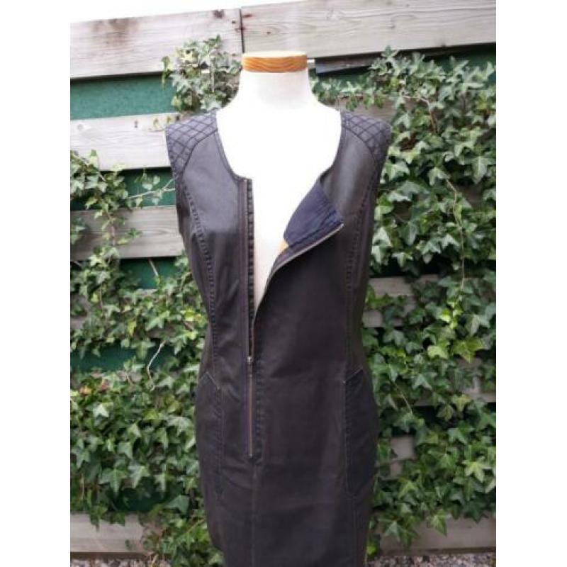 • Geisha jurk/tuniek voor 40-42 in bruin waxed stof, nieuw.