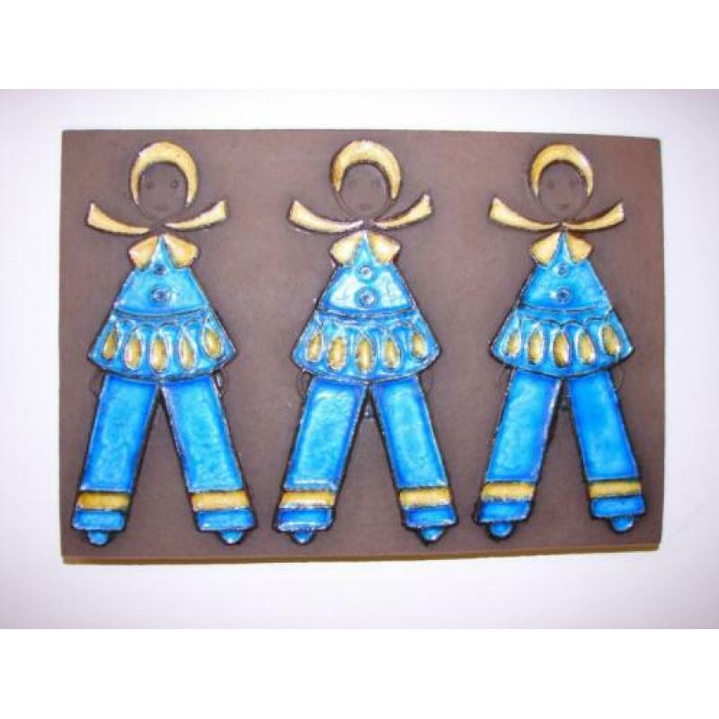 Gesigneerde plaquette vintage keramiek Deens Design jaren 60