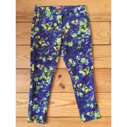 Joe Fresh size 8 pantalon paarse gele groene bloemen 38 egf