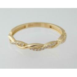 14 karaat Gouden Dames Ring witte Saffieren M18.5