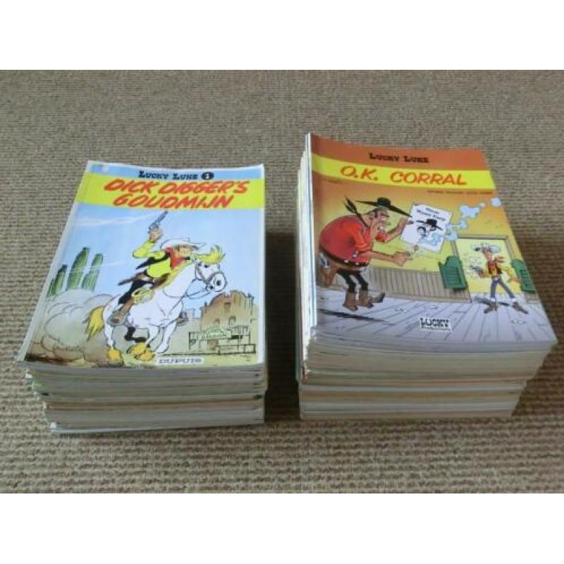 Partij van 63 verschillende Lucky Luke stripboeken