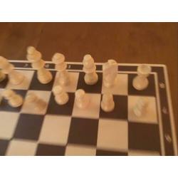 Houten schaakbord/schaakstukken/backgammon/Spiksplinternieuw
