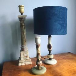 Prachtige vintage onyx marmeren tafellamp, lamp,