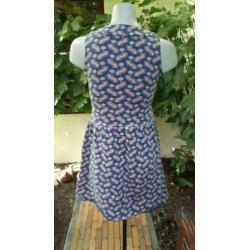 ZGAN blauw roze SISSY BOY retro jurkje mt S/XS 36/34, jurk