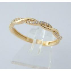14 karaat Gouden Dames Ring witte Saffieren M18.5