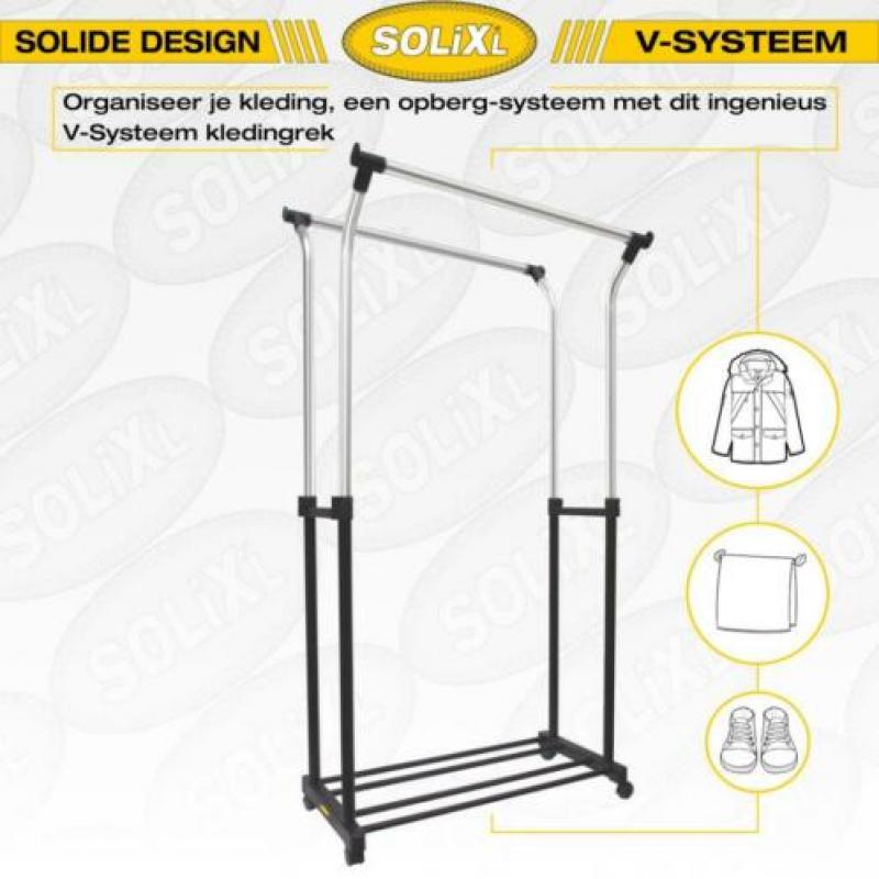 SOLIXL Kledingrek - Verrijdbaar - 105~174cm