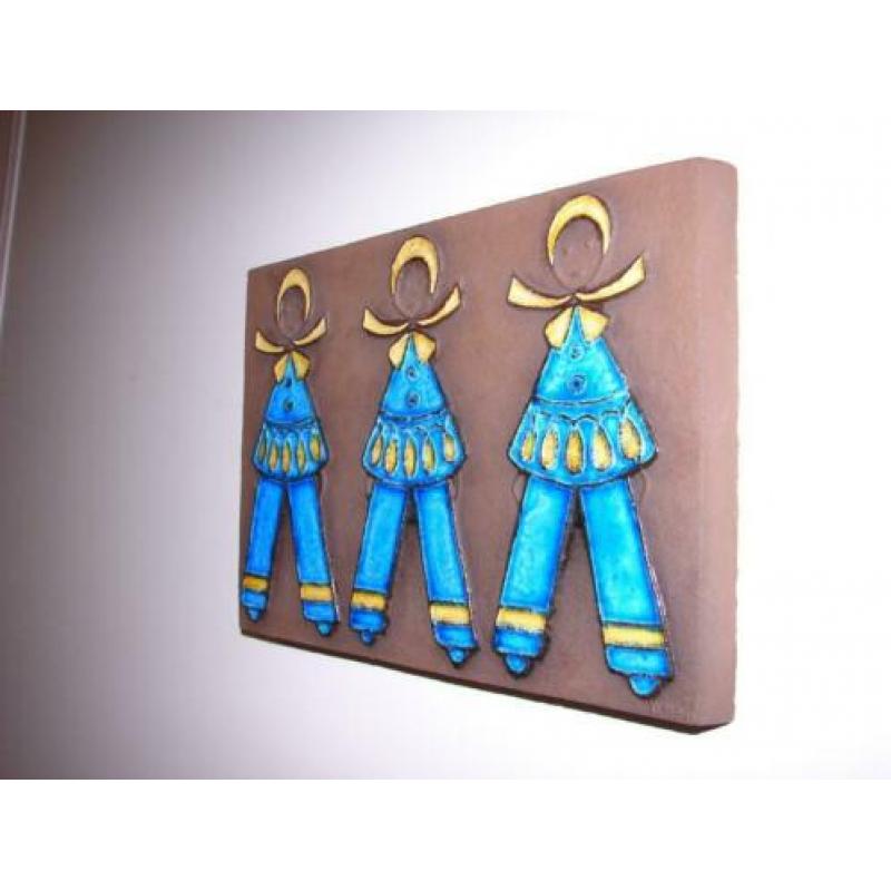Gesigneerde plaquette vintage keramiek Deens Design jaren 60