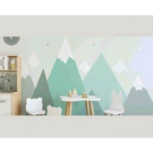 Muurstickers groen / mint kleur Bergen.