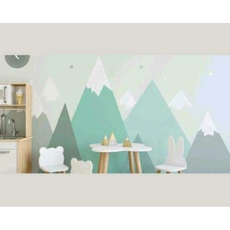 Muurstickers groen / mint kleur Bergen.