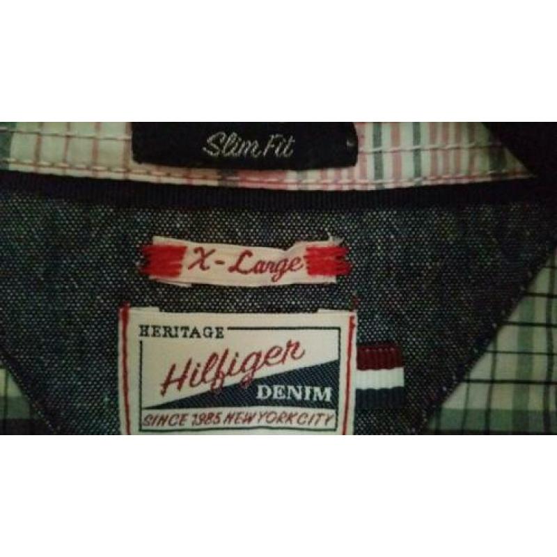 Hilfiger Denim overhemd geruit slim fit ALS NIEUW