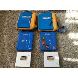 2 vtech storio’s met tasjes,extra pennen en de
