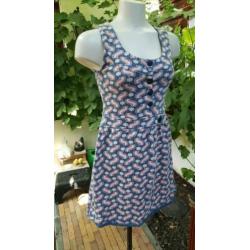 ZGAN blauw roze SISSY BOY retro jurkje mt S/XS 36/34, jurk