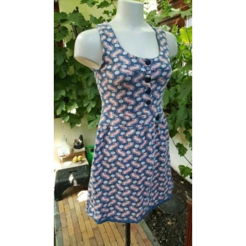 ZGAN blauw roze SISSY BOY retro jurkje mt S/XS 36/34, jurk