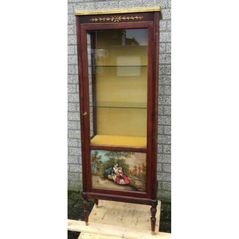 0800b Vintage mahonie vitrine