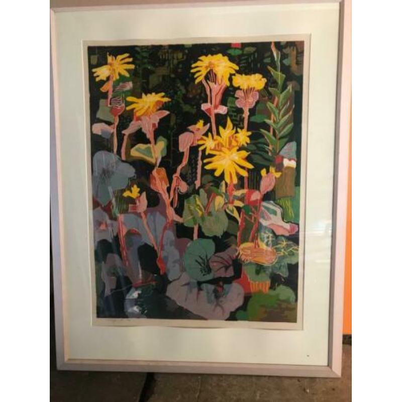 Schilderij , Litho houtdruk