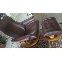 Stressless fauteuil donker aubergine