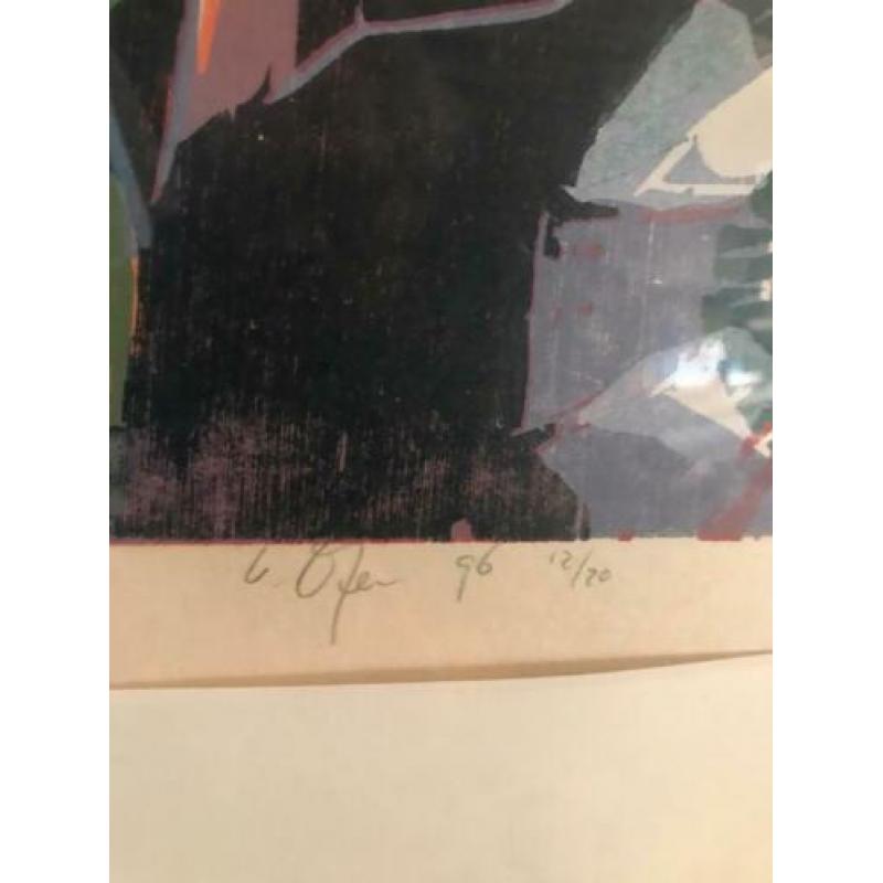 Schilderij , Litho houtdruk