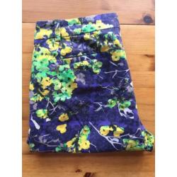 Joe Fresh size 8 pantalon paarse gele groene bloemen 38 egf