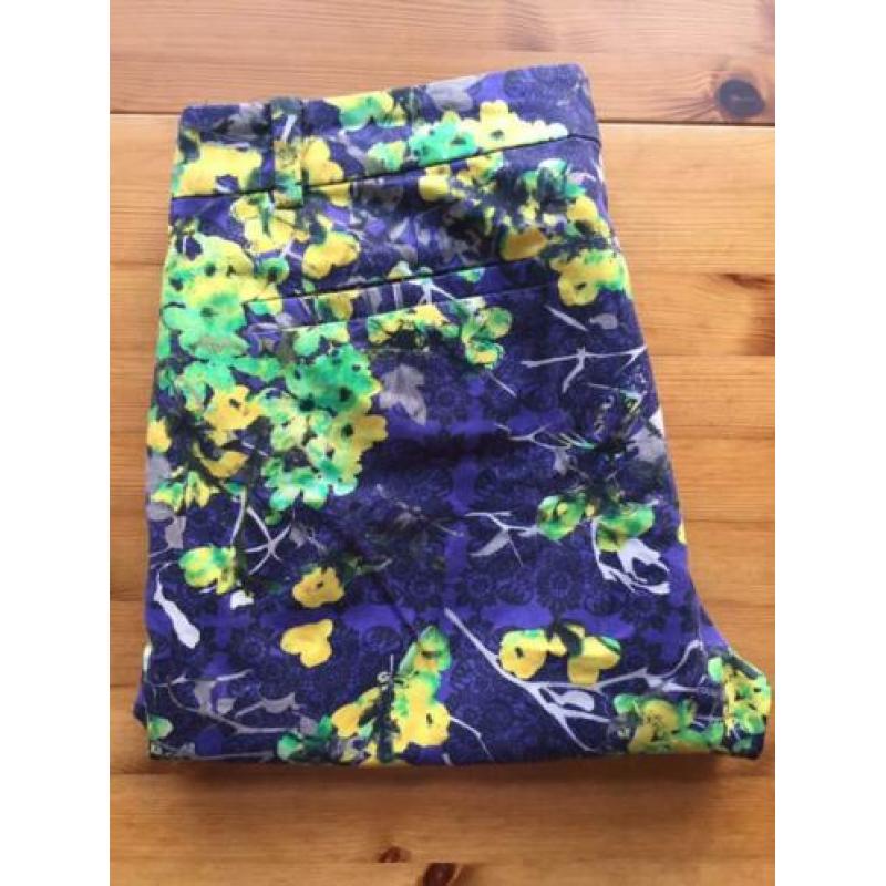 Joe Fresh size 8 pantalon paarse gele groene bloemen 38 egf