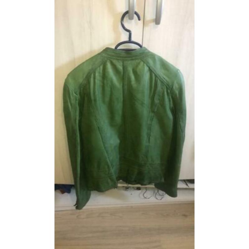 groene lere jas