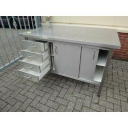 Werkkasten met rvs deuren