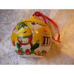 Plastic kerstbal M&M, elfje, Yellow, kerstboom, versiering