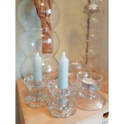 Set glazen kandelaars windlicht