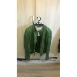 groene lere jas