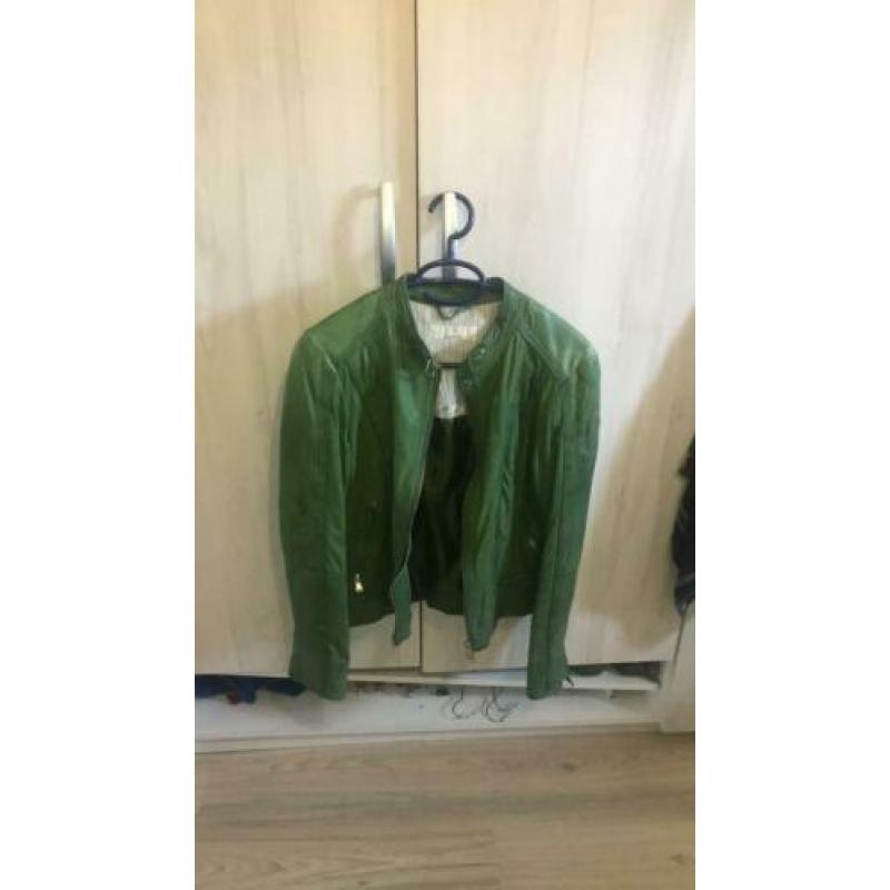 groene lere jas