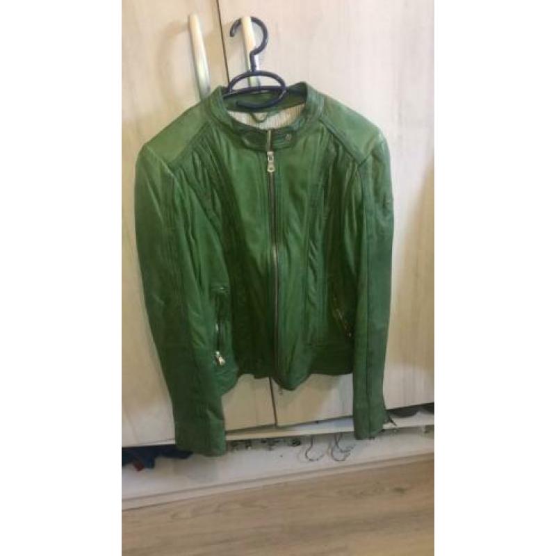 groene lere jas