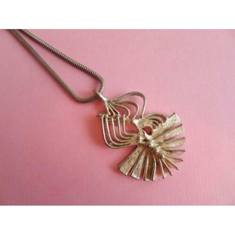 jwg Vintage 60s Modernist design ketting hanger zilver klr