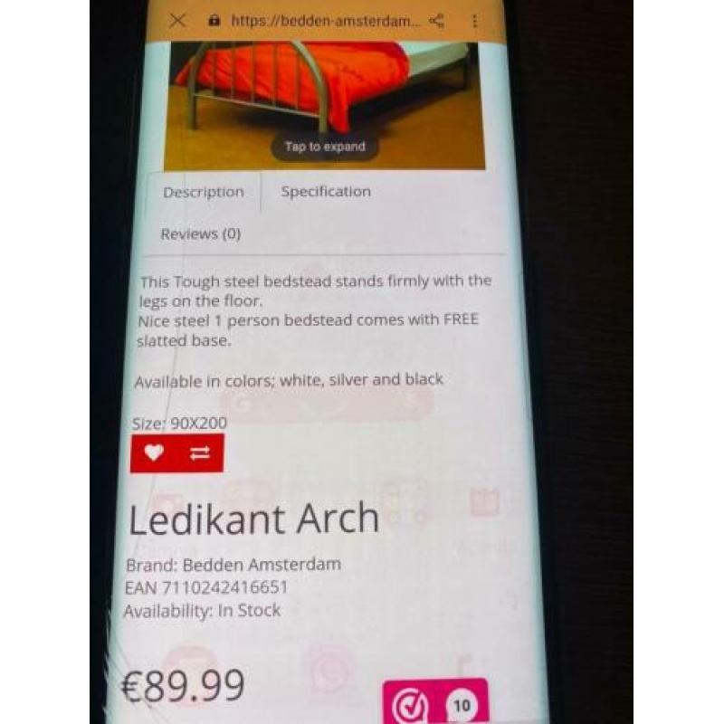 1 persoons bed met lattenbodem en matras evt