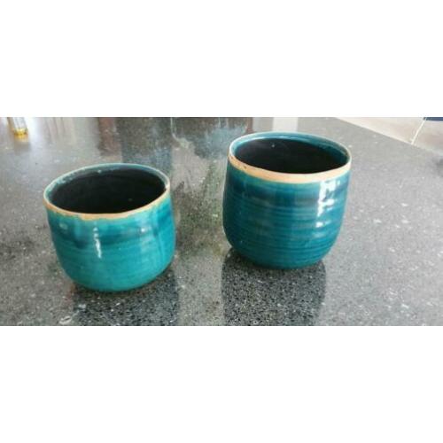 turquoise bloempotten