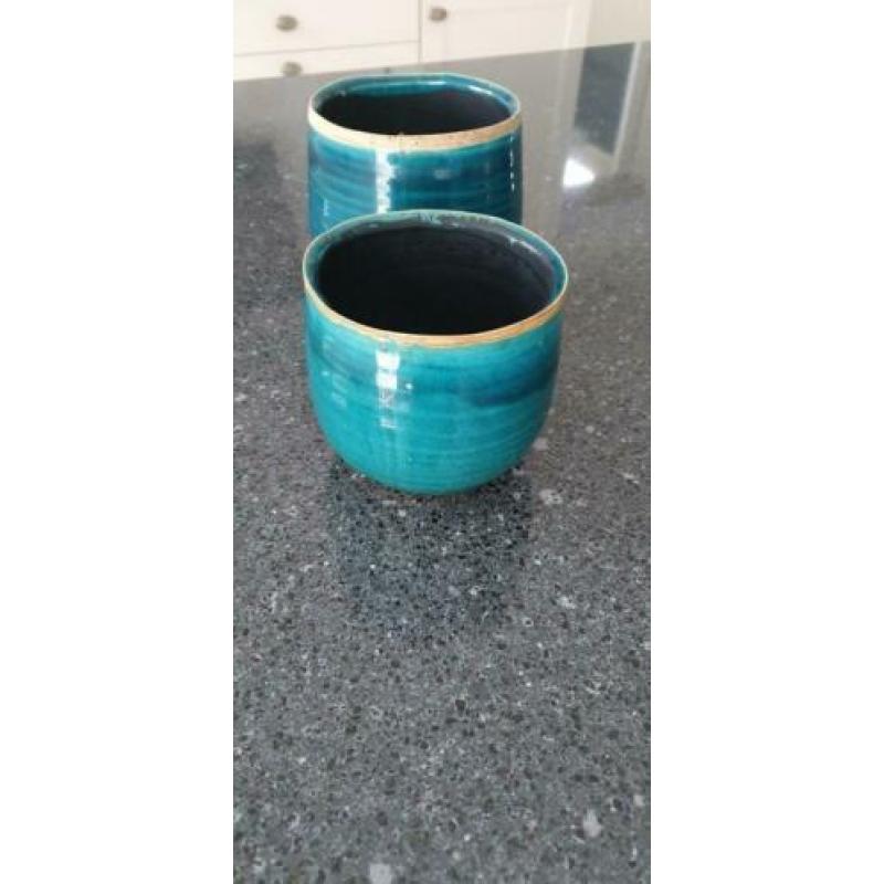 turquoise bloempotten