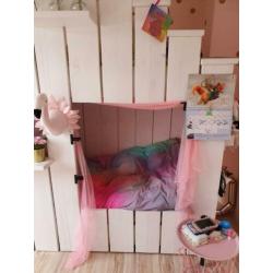 Steigerhout huisje kinderbed tienerbed