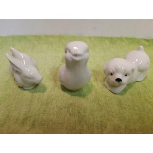Mini beeldjes--nieuw--wit porselijn