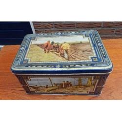 Oud Brocante Boeren Blik - reclame antiek koe paard