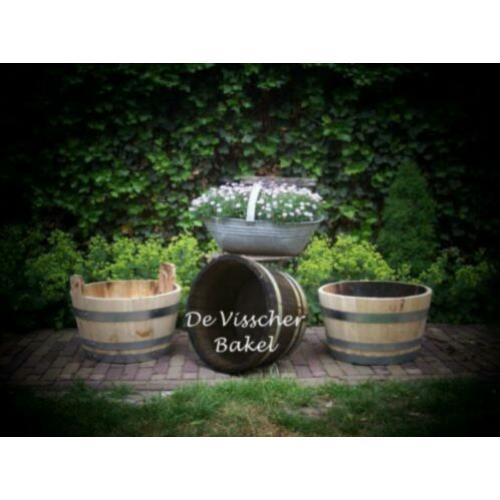 houten kuip bloembak bak plantenbak kuipen ton olijfbak