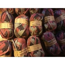 15 100gramsbollen verloopgaren oudroze beige en bruin,