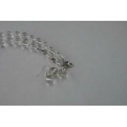 BERGKRISTAL ketting/oorhanger-set