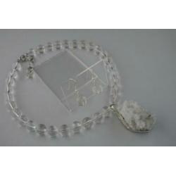 BERGKRISTAL ketting/oorhanger-set