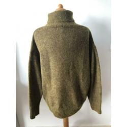 Mosterdgele wollen/mohair blend coltrui van h&m maat S.
