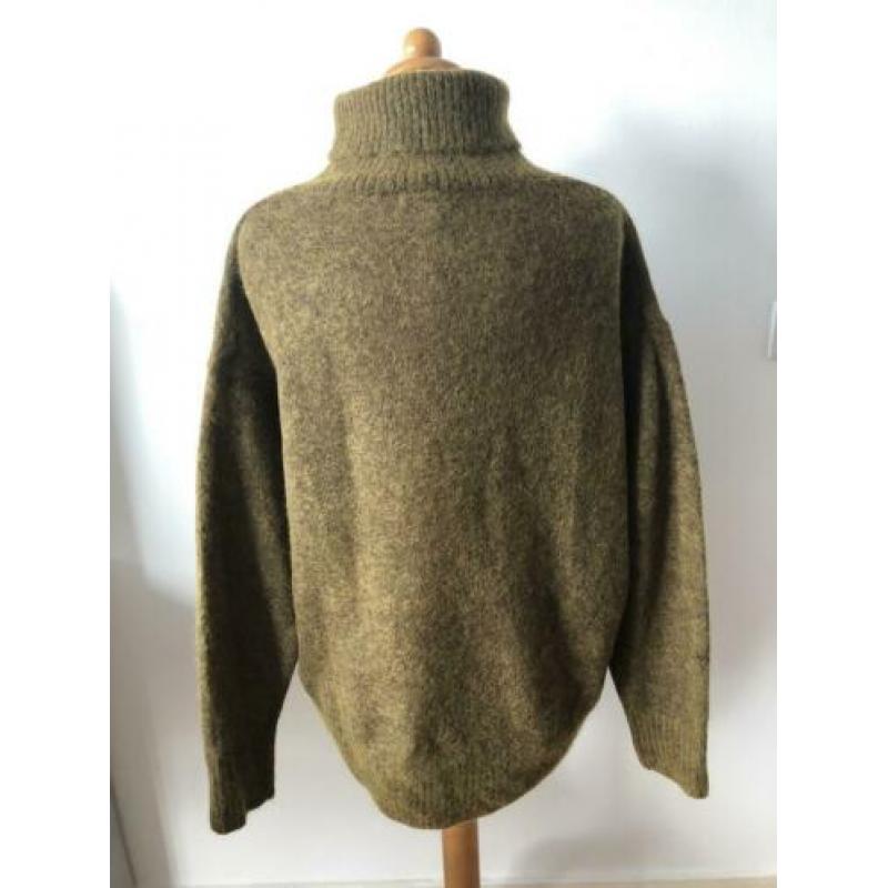Mosterdgele wollen/mohair blend coltrui van h&m maat S.