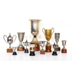 Oude sport trofee bekers prijzenbekers cups trofeeën